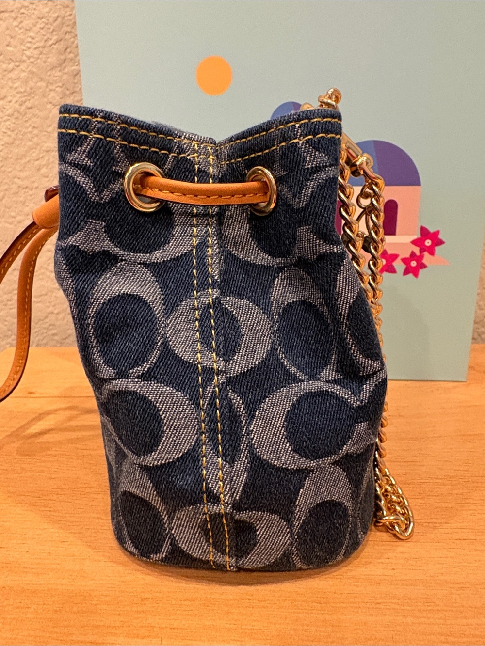Coach Drawstring Wristlet In Signature Denim 🩵 - Picture 9 of 10